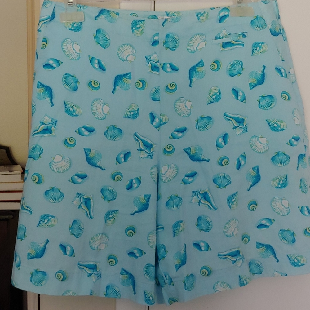 Light blue seashell pattern shorts